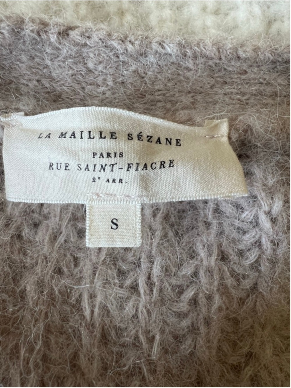 New Women's Sezane Beige Ribbed Knit Cardigan S - Picture 6 of 7